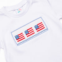 Salute The Flag Smocked Short Set, Blue