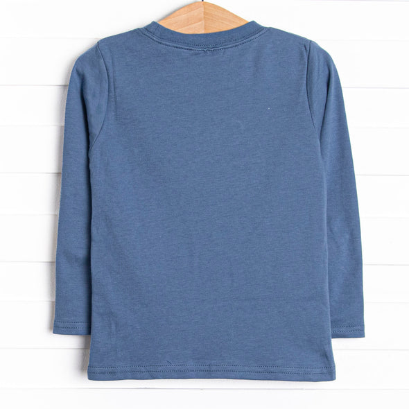 Turkey Blessings Applique Top, Blue