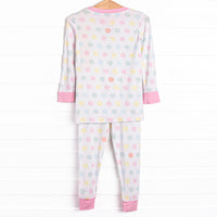 Dozing Off Dots Bamboo Pajama Set, Pink