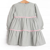 Schoolyard Sage Tiered Dress, Green