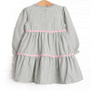 Schoolyard Sage Tiered Dress, Green