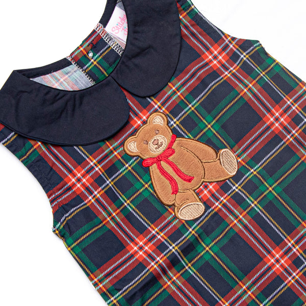 Timeless Teddy Applique Jon Jon, Blue