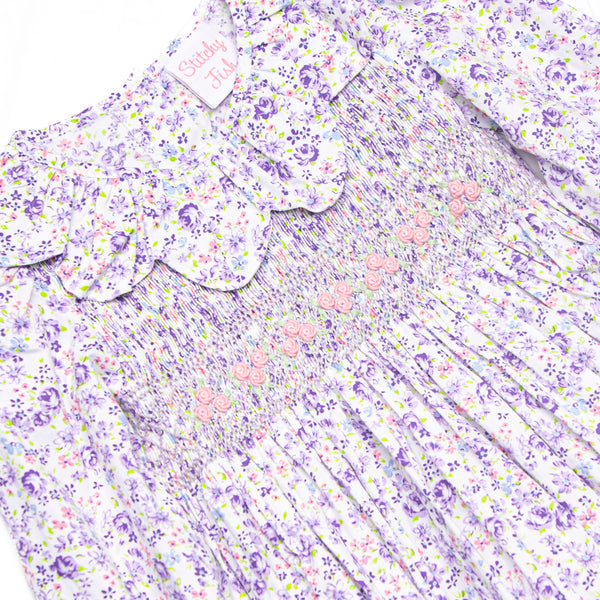 Botanical Blooms Smocked Bubble, Purple