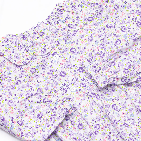 Botanical Blooms Smocked Bubble, Purple