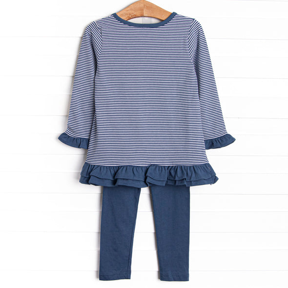 Autumn Fest Friend Applique Legging Set, Navy