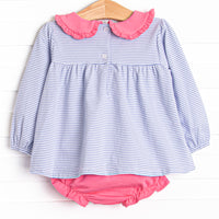 Lydia Diaper Set, Periwinkle Stripe