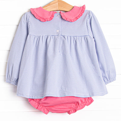 Lydia Diaper Set, Periwinkle Stripe