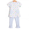 Zoo Park Pals Pocket Ruffle Legging Set, Blue