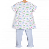 Zoo Park Pals Pocket Ruffle Legging Set, Blue