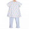 Zoo Park Pals Pocket Ruffle Legging Set, Blue
