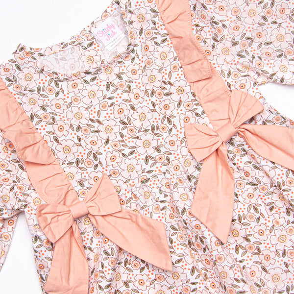 Berries and Bows Legging Set, Pink