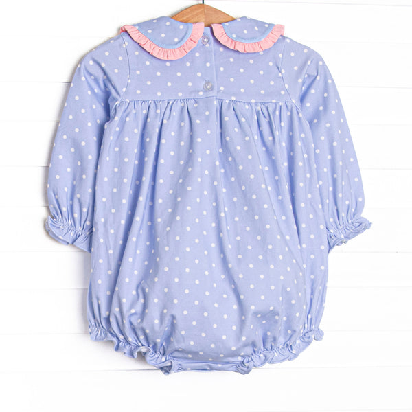 Periwinkle Polka Dot Collared Bubble, Blue