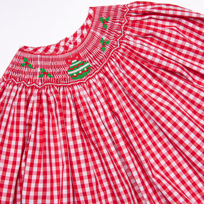 Ornamental Occasion Smocked Romper, Red