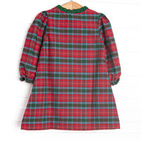 Bleu: Colette Classic Long Sleeve Dress, Red and Green Christmas Plaid