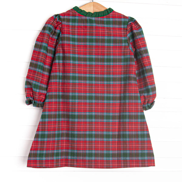 Bleu: Colette Classic Long Sleeve Dress, Red and Green Christmas Plaid