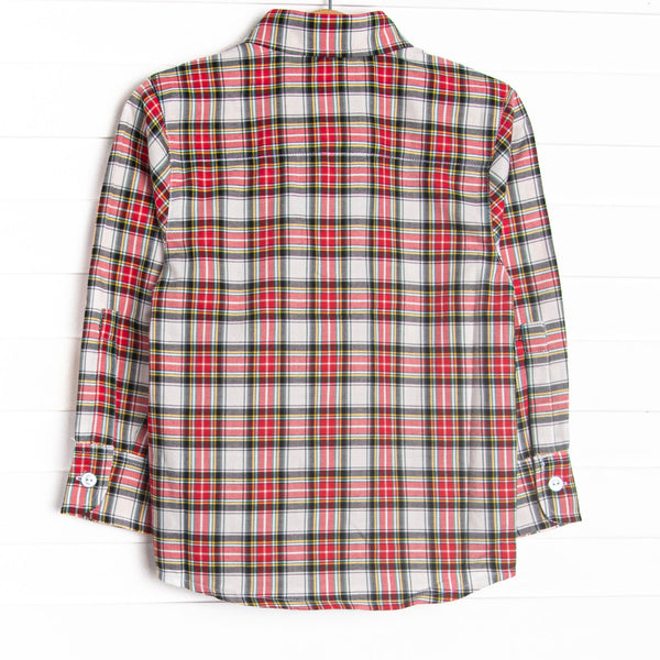 Bleu: Conrad Classic Button-Up Shirt, Red Tartan