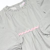 Schoolyard Sage Tiered Dress, Green