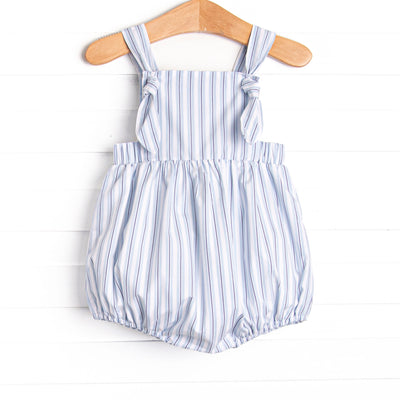 Bleu: Sullivan Sails Smocked Bubble, Blue Stripe