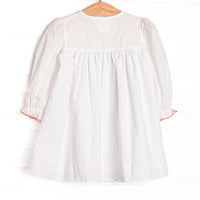 Bleu: Analise Embroidered Long Sleeve Dress, White Swiss Dot