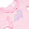 Jurassic Journey Applique Romper, Pink Stripe