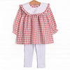Hillside Orchard Bib Legging Set, Red Check