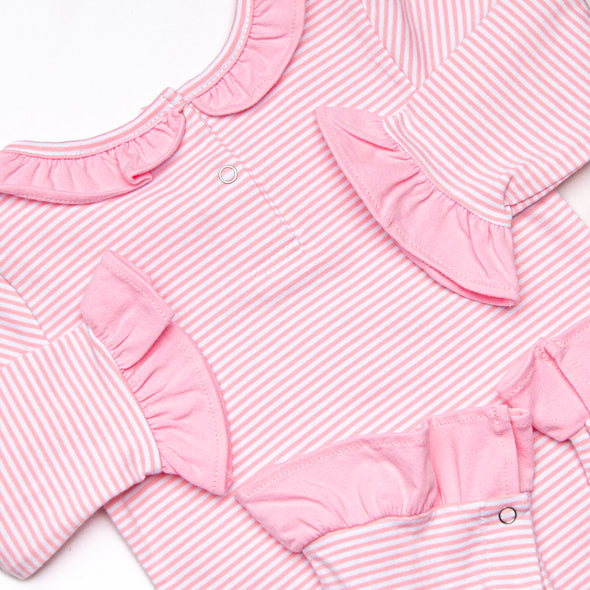 Jurassic Journey Applique Romper, Pink Stripe