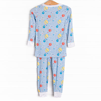 Rocket to Sleep Bamboo Pajama Set, Blue