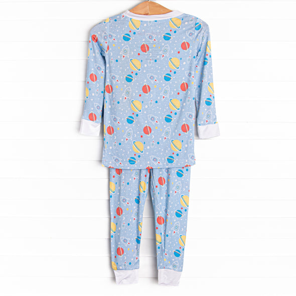 Rocket to Sleep Bamboo Pajama Set, Blue