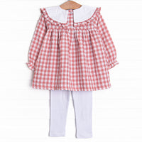 Hillside Orchard Bib Legging Set, Red Check