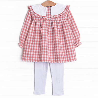 Hillside Orchard Bib Legging Set, Red Check