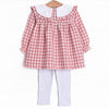 Hillside Orchard Bib Legging Set, Red Check