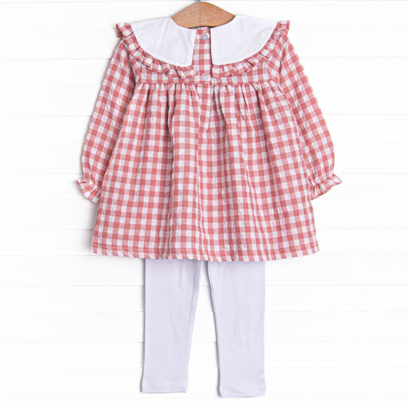 Hillside Orchard Bib Legging Set, Red Check