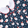 Seasonal Snowfall Ruffle Romper, Navy