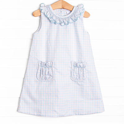 Bleu: Greer Smocked Dress, Blue Plaid