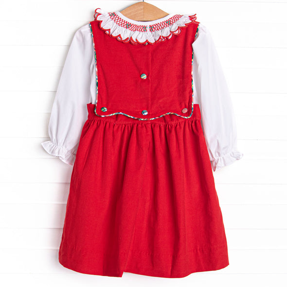 Bleu: Colette Classic Smocked Dress Set, Red Corduroy