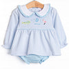 Zoo Park Pals Applique Diaper Set, Blue