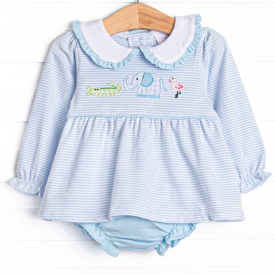 Zoo Park Pals Applique Diaper Set, Blue