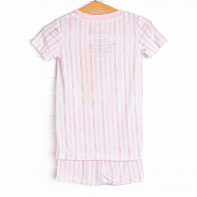 Watercolor Ribbons Bamboo Pajama Short Set, Pink