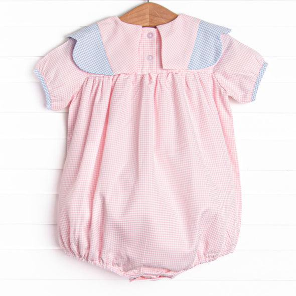 Sweetly Scalloped Bubble, Pink Gingham