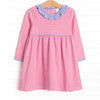 Zoe Dress, Periwinkle and Medium Pink Stripe