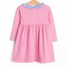 Zoe Dress, Periwinkle and Medium Pink Stripe