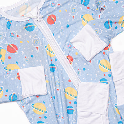 Rocket to Sleep Bamboo Zippy Pajama, Blue