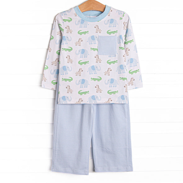 Zoo Park Pals Pant Set, Blue
