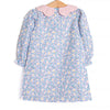 Gardenia Garden Long Sleeve Dress, Blue