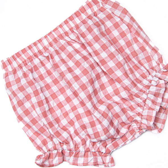 Hillside Orchard Bib Diaper Set, Red Check