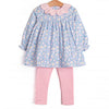 Gardenia Garden Legging Set, Blue