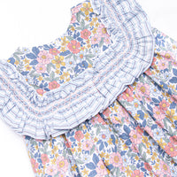 Bleu: Madeline Smocked Diaper Set, Blue