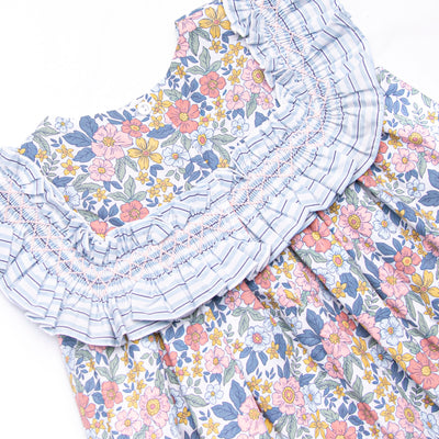 Bleu: Madeline Smocked Dress, Blue