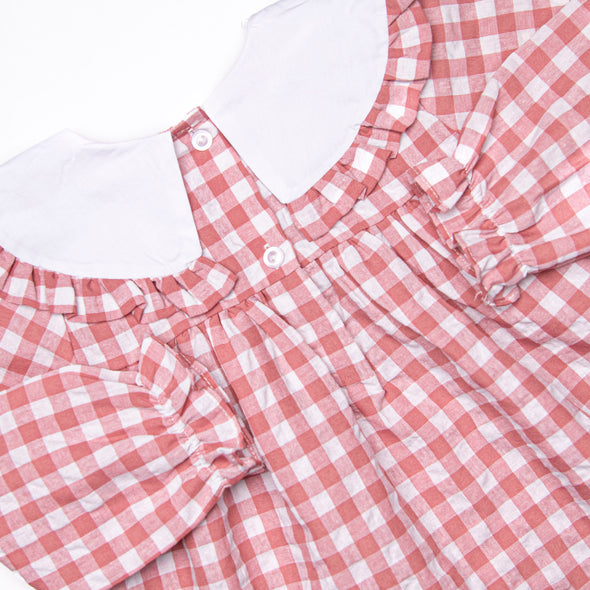Hillside Orchard Bib Diaper Set, Red Check