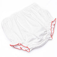 Bleu: Analise Embroidered Long Sleeve Diaper Set, White Swiss Dot